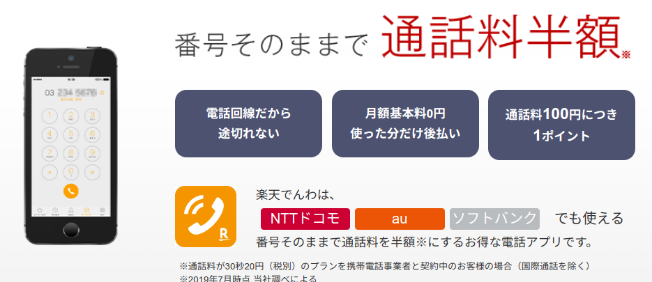 楽天でんわ 電話料金比較 なんでもdiy